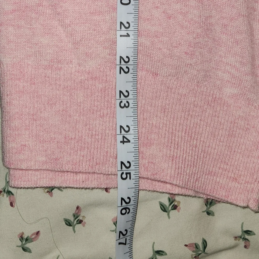J.Crew Pink Ruffle Sleeve Crew Neck Sweater Wool Blend sz M